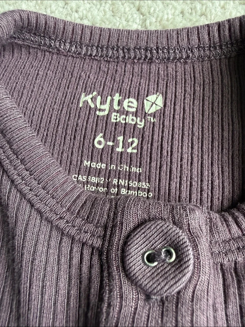 Kyte BABY Ribbed Henley Set 6-12 Mo - Picture 3 of 3